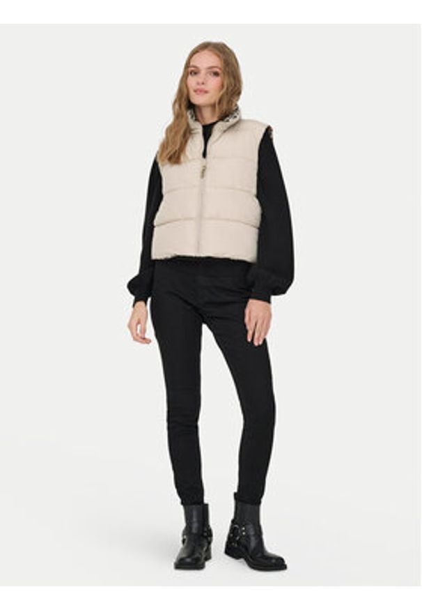 only - ONLY Bezrękawnik Tammy 15357509 Beżowy Regular Fit. Kolor: beżowy. Materiał: syntetyk. Długość rękawa: bez rękawów