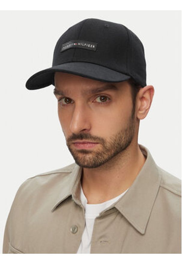 TOMMY HILFIGER - Tommy Hilfiger Czapka z daszkiem Logo Patch Canvas Baseball Cap AM0AM14119 Czarny. Kolor: czarny. Materiał: bawełna