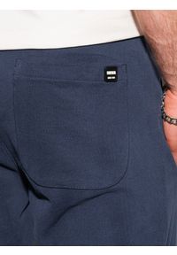Ombre Clothing - Spodnie męskie dresowe P946 - granatowe - XXL. Kolor: niebieski. Materiał: dresówka #5
