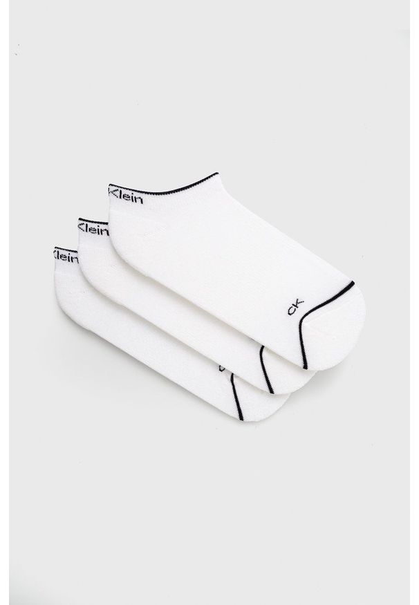 Calvin Klein Skarpetki (3-pack) damskie kolor biały. Kolor: biały