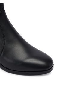 TOMMY HILFIGER - Tommy Hilfiger Botki Th Stretch Leather Bootie FW0FW08860 Czarny. Kolor: czarny. Materiał: skóra #4