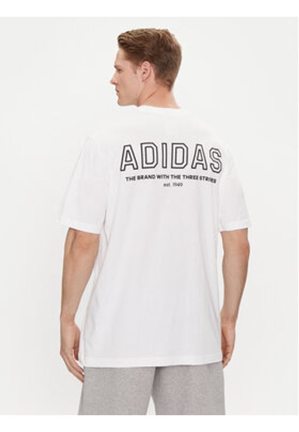 Adidas - adidas T-Shirt IR8364 Biały Loose Fit. Kolor: biały. Materiał: bawełna