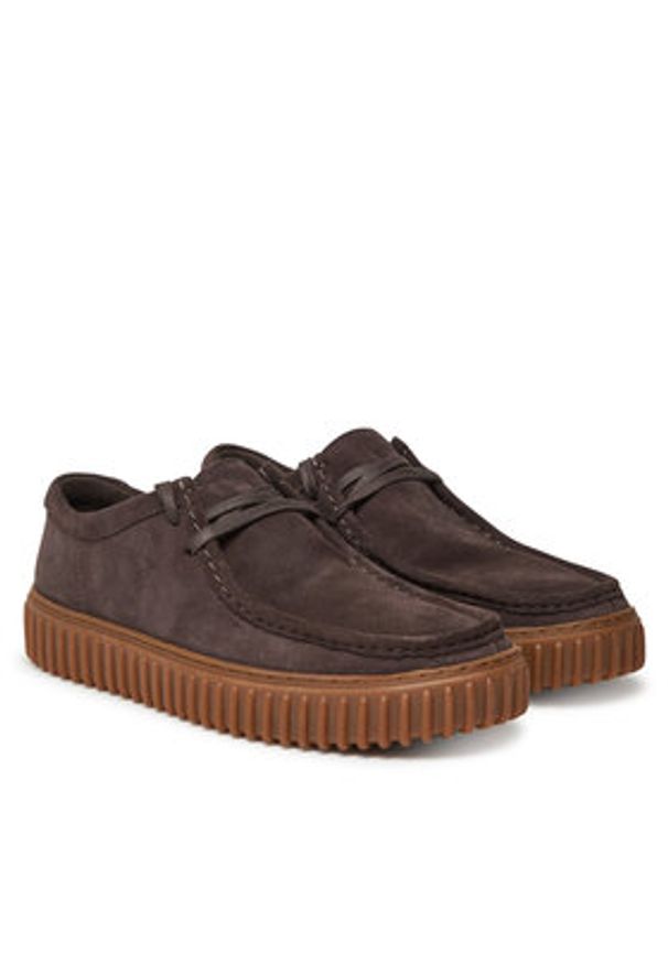 Clarks Półbuty Torhill Lo 26181386 Brązowy. Kolor: brązowy. Materiał: skóra