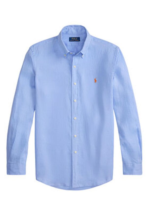Polo Ralph Lauren Koszula 710968915504 Niebieski Regular Fit. Typ kołnierza: polo. Kolor: niebieski. Materiał: len