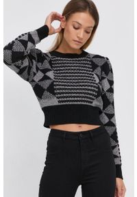 TwinSet - Twinset Sweter z domieszką wełny damski kolor czarny. Okazja: na co dzień. Kolor: czarny. Materiał: wełna. Długość rękawa: długi rękaw. Długość: długie. Styl: casual #2