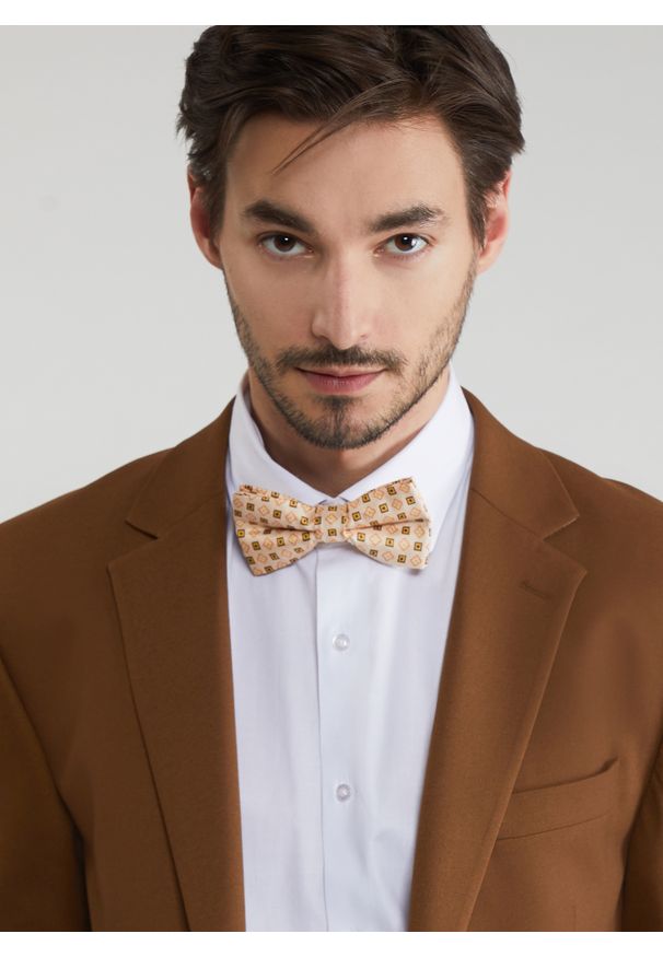 Pako Lorente - PAKO LORENTE – Mucha męska beżowa P22SF-MX-008-E-0. Okazja: na wesele, na ślub cywilny. Kolor: beżowy. Styl: elegancki