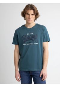 Big-Star - Koszulka męska z nadrukiem na piersi zielona Gralis 304. Okazja: na co dzień. Kolor: zielony. Materiał: bawełna, jeans. Wzór: nadruk. Styl: casual, vintage, klasyczny, elegancki, retro #6