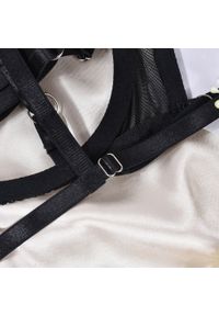 Intica - Komplet bielizny z wysokiej jakości materiałów w stylu harness Ettora. Kolor: czarny. Materiał: materiał. Wzór: geometria, aplikacja #10