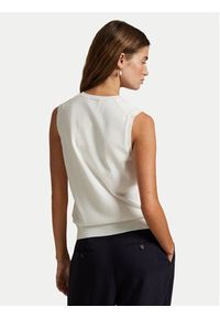 Polo Ralph Lauren Sweter 211972111002 Biały Straight Fit. Typ kołnierza: polo. Kolor: biały. Materiał: bawełna