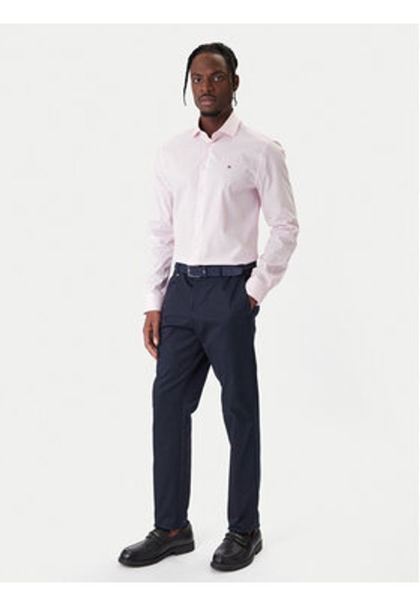 TOMMY HILFIGER - Tommy Hilfiger Koszula MW0MW38347 Różowy Slim Fit. Kolor: różowy. Materiał: bawełna