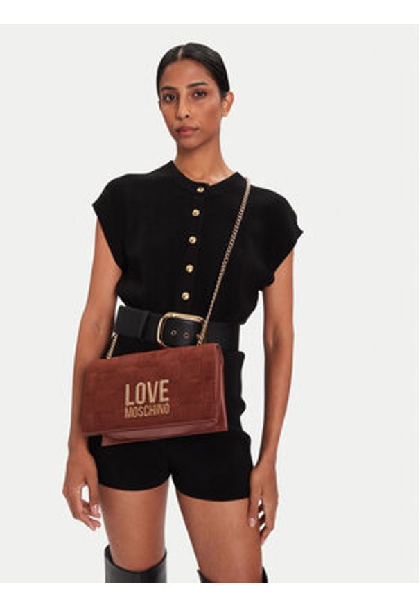 Love Moschino - LOVE MOSCHINO Torebka JC4122PP0NKB120A Brązowy. Kolor: brązowy. Materiał: skórzane