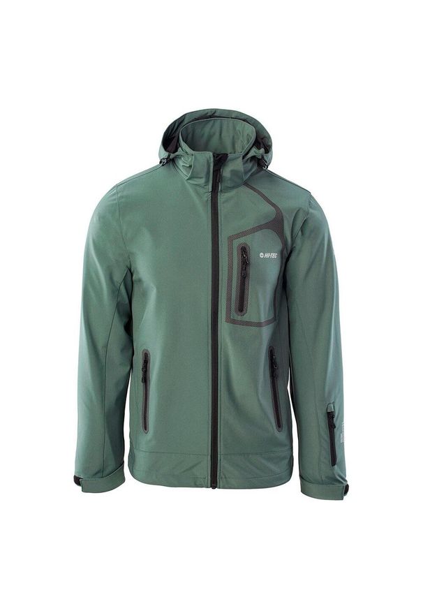 Hi-tec - Męska Kurtka Soft Shell Nils. Kolor: zielony. Sport: turystyka piesza