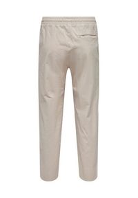 Only & Sons Spodnie materiałowe 22024315 Beżowy Tapered Fit. Kolor: beżowy. Materiał: materiał, bawełna #3