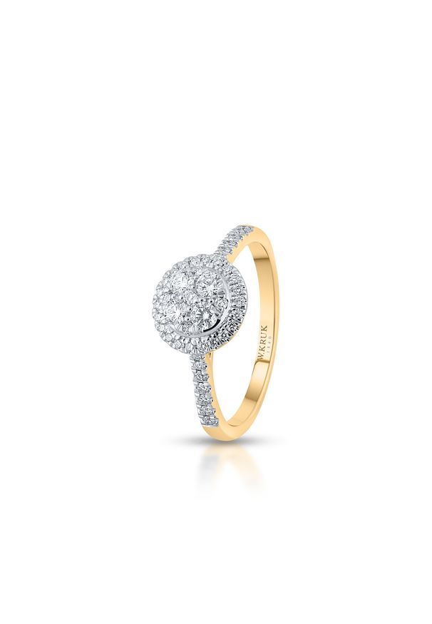 W.KRUK - Pierścionek złoty z diamentami. Materiał: złote. Kolor: złoty. Kamień szlachetny: diament, brylant