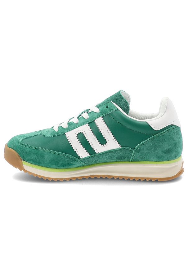 Sneakersy damskie Filippo, cholewka ze skóry naturalnej zamszowej klasyczne sznurowanie sportowy fason, zielone, DP7686/26. Okazja: na co dzień, na spacer. Zapięcie: sznurówki. Kolor: zielony. Materiał: skóra, zamsz. Szerokość cholewki: normalna. Sport: turystyka piesza
