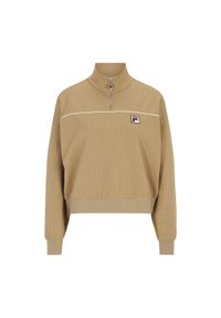 Fila - Bluza damska FILA Liebau Aop Half Zip. Kolor: brązowy