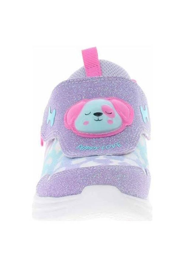 skechers - Buty do chodzenia niemowlęce Skechers Slights Glimmer Kicks Skech Pets. Zapięcie: rzepy. Kolor: niebieski, wielokolorowy, fioletowy. Materiał: materiał. Szerokość cholewki: normalna. Model: Skechers Sport. Sport: turystyka piesza