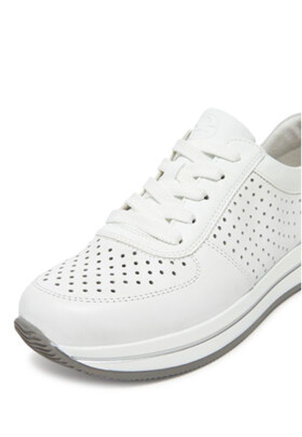 Rieker Sneakersy N4515-80 Biały. Kolor: biały. Materiał: skóra