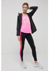 New Balance legginsy treningowe damskie kolor czarny wzorzyste. Kolor: czarny. Materiał: skóra, materiał #4