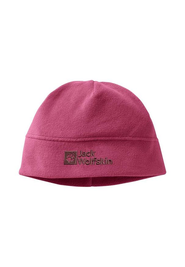 Jack Wolfskin czapka dziecięca REAL STUFF BEANIE kolor różowy z cienkiej dzianiny. Kolor: różowy. Materiał: dzianina