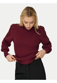 only - ONLY Sweter Katia 15232494 Bordowy Regular Fit. Kolor: czerwony. Materiał: syntetyk #6
