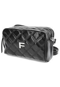 Czarna Torebka Filippo Modna Listonoszka. Kolor: czarny. Wzór: aplikacja. Materiał: skórzane. Styl: wizytowy, elegancki #1