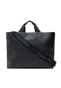 Calvin Klein Jeans Torebka Ultralight Tote Pu LV04K3132G Czarny. Kolor: czarny. Materiał: skórzane #4