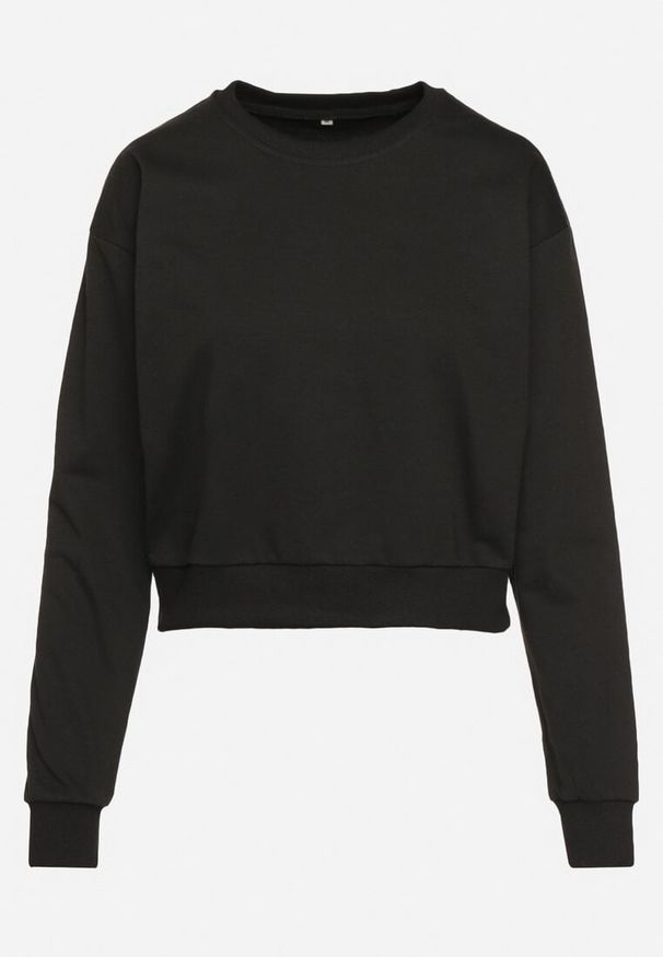 Born2be - Czarna Bluza z Dodatkiem Bawełny Wykończona Ściągaczami Evilaya. Okazja: na co dzień. Kolor: czarny. Materiał: bawełna. Długość rękawa: długi rękaw. Długość: długie. Styl: casual, sportowy