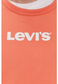 Levi's® - Levi's Bluza bawełniana męska kolor pomarańczowy z nadrukiem. Okazja: na spotkanie biznesowe, na co dzień. Kolor: pomarańczowy. Materiał: bawełna. Wzór: nadruk. Styl: casual, biznesowy #5