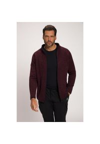 JAY-PI - Męska Bluza rozpinana z dzianiny i polaru. Kolekcja: plus size. Kolor: fioletowy. Materiał: poliester, materiał. Sport: turystyka piesza