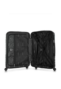 Wittchen - Średnia walizka z ABS-u z geometrycznym tłoczeniem czarna. Kolor: czarny. Materiał: poliester. Wzór: geometria #4