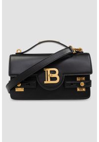 Balmain - BALMAIN Czarna torebka Classic Handle Bag S. Kolor: czarny. Materiał: skórzane. Styl: elegancki, klasyczny