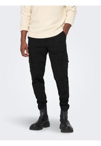 Only & Sons Spodnie materiałowe 22025431 Czarny Tapered Fit. Kolor: czarny. Materiał: bawełna