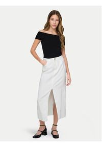 JDY Spódnica jeansowa Bella 15323972 Biały Regular Fit. Kolor: biały. Materiał: bawełna #6