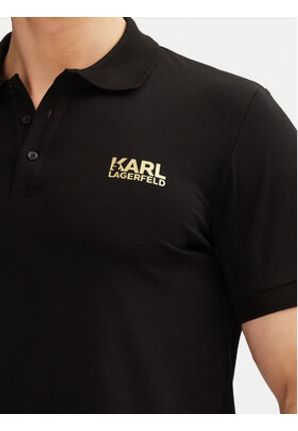 Karl Lagerfeld - KARL LAGERFELD Polo 745088 552235 Czarny Regular Fit. Typ kołnierza: polo. Kolor: czarny. Materiał: bawełna