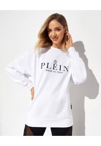 Philipp Plein - PHILIPP PLEIN - Biała bluza z logo. Okazja: na co dzień. Kolor: biały. Materiał: bawełna. Styl: casual, elegancki