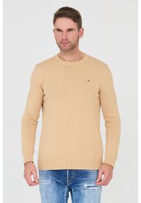 Tommy Jeans - TOMMY JEANS Beżowy męski sweter, Rozmiar XL. Kolor: beżowy