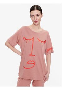 Triumph Piżama 10214839 Różowy Relaxed Fit. Kolor: różowy. Materiał: bawełna #5