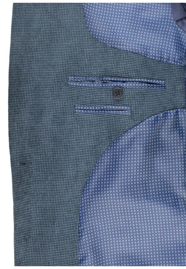 Granatowa, Taliowana Marynarka, 2 Guziki - Casino, Męska. Kolor: niebieski. Materiał: poliester, wiskoza