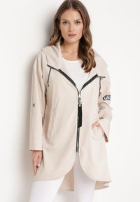 Born2be - Jasnobeżowa Kurtka Oversize Wiatrówka z Kapturem Lafise. Typ kołnierza: kaptur. Kolor: beżowy. Długość rękawa: długi rękaw. Długość: długie #2