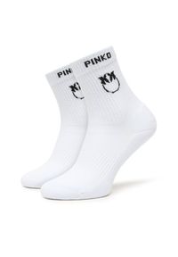Pinko - PINKO Skarpety długie Noirvegia 106071 A302 Biały. Kolor: biały. Materiał: materiał, bawełna