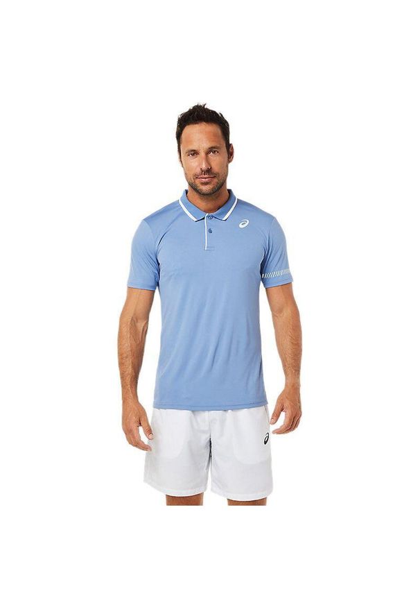 Koszulka sportowa męska Asics Court Polo Shirt. Typ kołnierza: polo. Kolor: niebieski. Sport: tenis