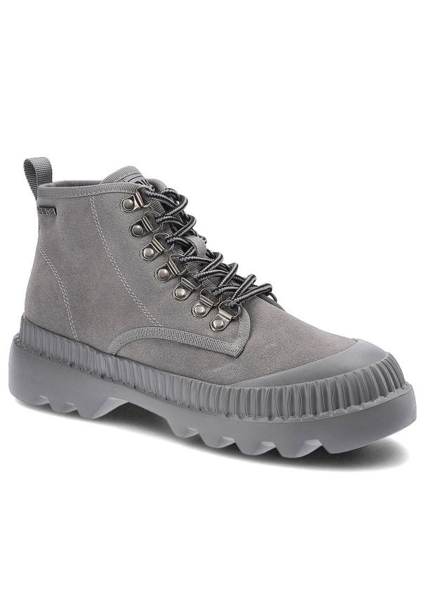 Big-Star - Szare Botki Big Star Damskie Sportowe Buty. Okazja: na co dzień. Zapięcie: sznurówki. Kolor: szary. Materiał: materiał. Szerokość cholewki: normalna. Styl: sportowy