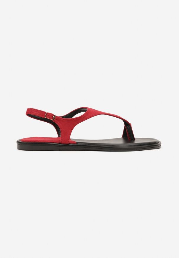 Born2be - Czerwone Sandały Typu Japonki Vices Merolia. Okazja: na imprezę, na spacer. Kolor: czerwony. Sezon: lato. Styl: elegancki, wakacyjny