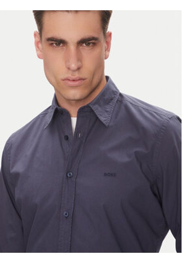 BOSS - Boss Koszula Relegant 50518304 Granatowy Regular Fit. Kolor: niebieski. Materiał: bawełna