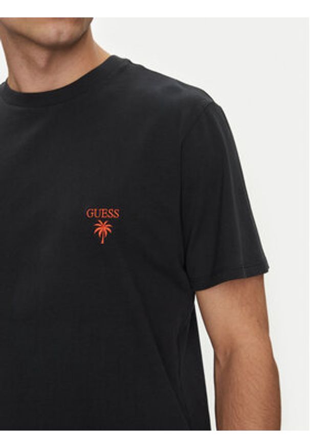 Guess T-Shirt F5GI09 KA260 Czarny Regular Fit. Kolor: czarny. Materiał: bawełna