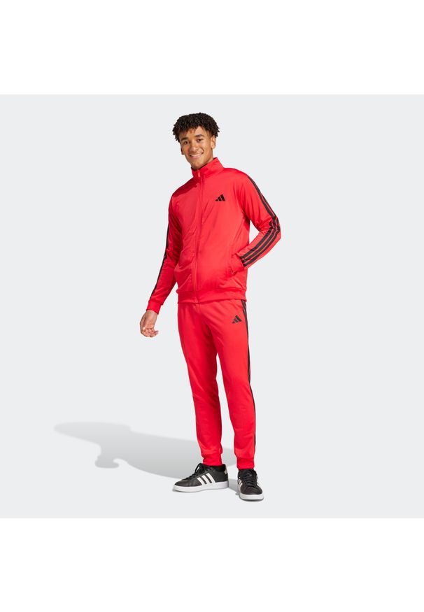 Adidas - Dres męski ADIDAS fitness. Kolor: czerwony. Materiał: dresówka. Sport: fitness