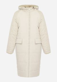 Born2be - Jasnobeżowa Dwustronna Kurtka Płaszcz z Kapturem Eldorra. Typ kołnierza: kaptur. Kolor: beżowy. Materiał: futro #4