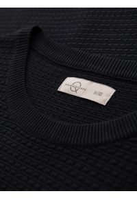 Ombre Clothing - Męska strukturalna dzianinowa koszulka - czarna V3 - Rozmiar: XXL. Kolor: czarny. Materiał: dzianina #5