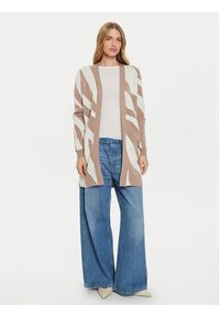 Vero Moda Kardigan Nancy 10310777 Beżowy Loose Fit. Kolor: beżowy. Materiał: syntetyk